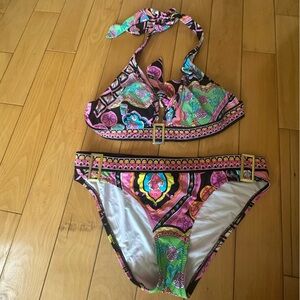 $7 START! TRINA TURK | Marrakesh Buckle Halter Bikini Set